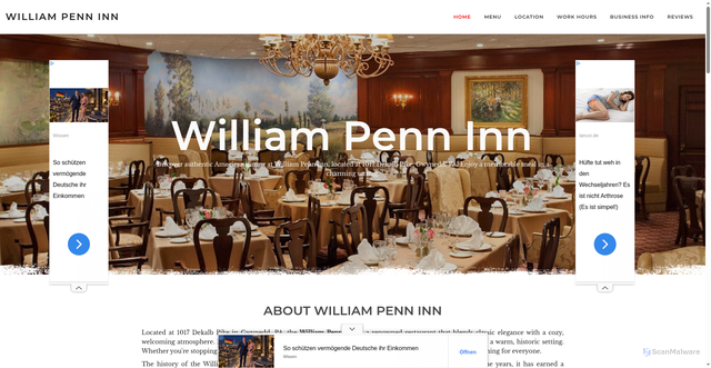 Security scan screenshot of https://william-penn-inn.hey-restaurants.com/