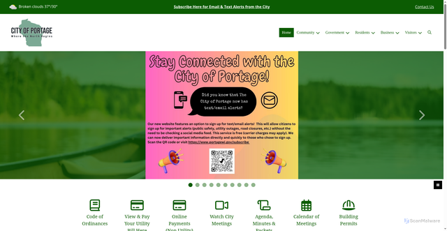 Security scan screenshot of https://www.portagewi.gov/