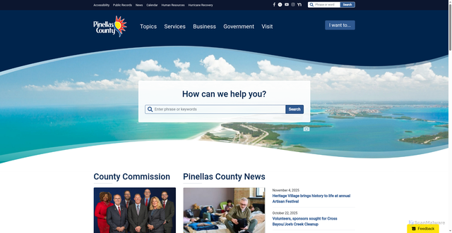 Security scan screenshot of https://pinellas.gov/