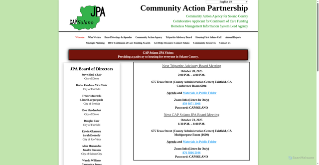 Security scan screenshot of https://capsolanojpa.gov/