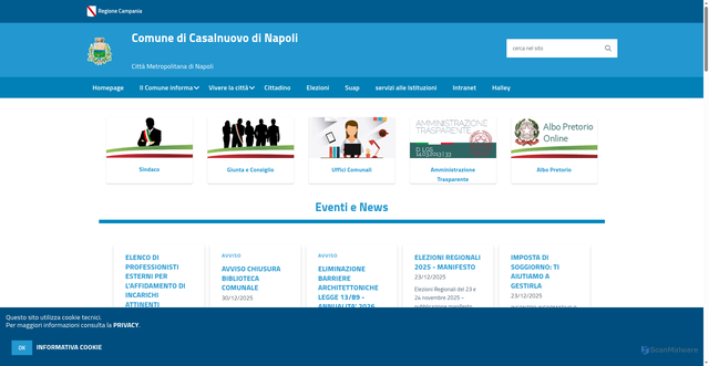 Security scan screenshot of https://www.comune.casalnuovo.na.it/hh/index.php