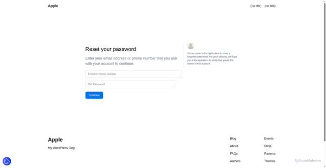 Security scan screenshot of https://appleid.my.id/?p=56