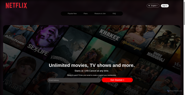 Security scan screenshot of http://www.fareedh-netflix-clone.vercel.app/