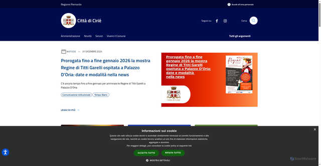 Security scan screenshot of https://www.comune.cirie.to.it/it