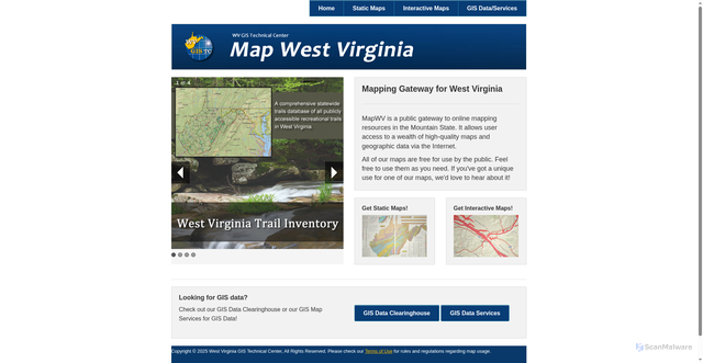 Security scan screenshot of https://mapwv.gov/