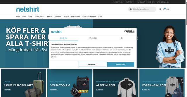 Security scan screenshot of https://netshirt.se