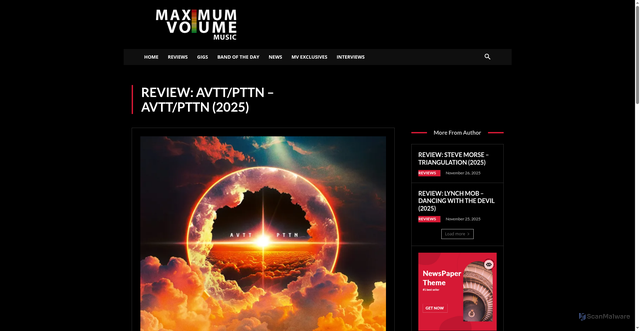 Security scan screenshot of https://maximumvolumemusic.com/review-avtt-pttn-avtt-pttn-2025/