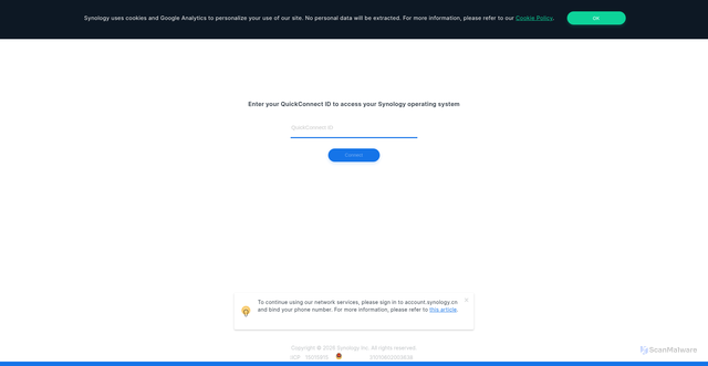 Security scan screenshot of https://quickconnect.cn