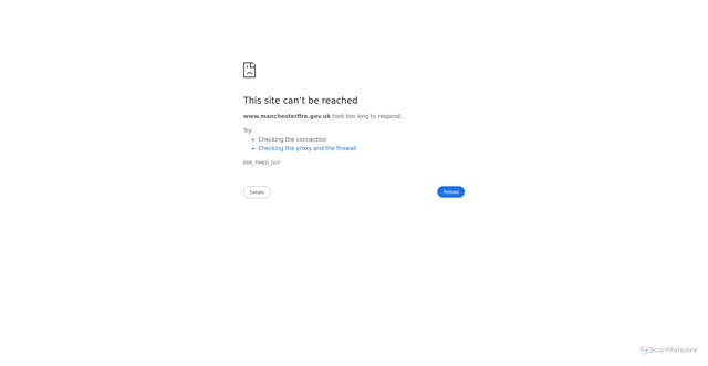 Security scan screenshot of https://www.manchesterfire.gov.uk/
