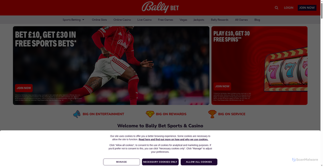 Security scan screenshot of https://ballycasino.co.uk