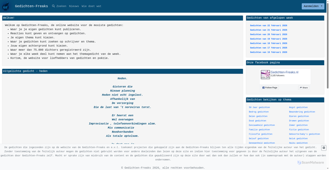 Security scan screenshot of https://www.gedichten-freaks.nl