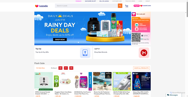 Security scan screenshot of https://s.lazada.com.ph