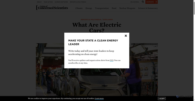 Security scan screenshot of https://www.ucs.org/resources/what-are-electric-cars