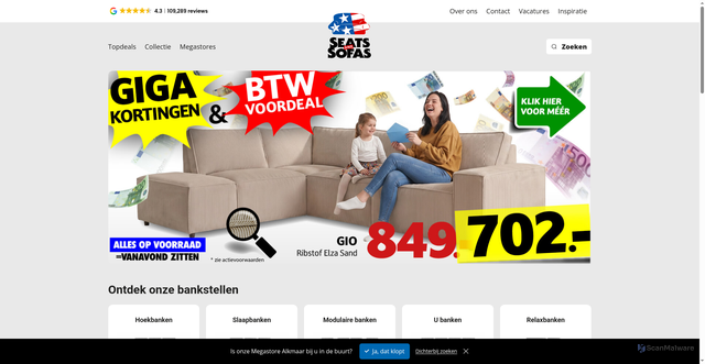 Security scan screenshot of https://seatsandsofas.nl