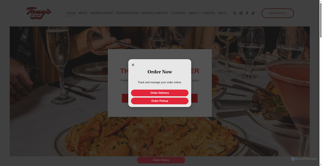 Security scan screenshot of https://www.tonysnyc.com/