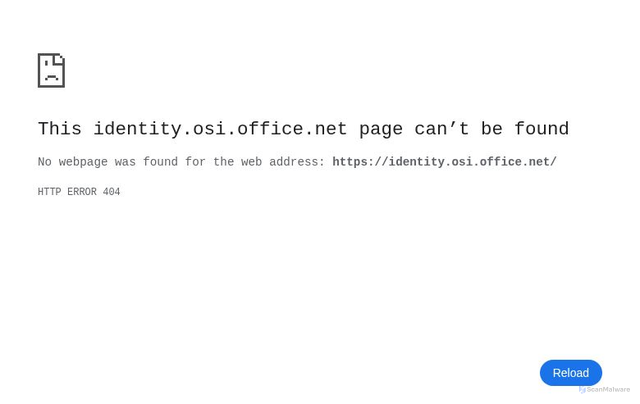 Security scan screenshot of https://identity.osi.office.net/