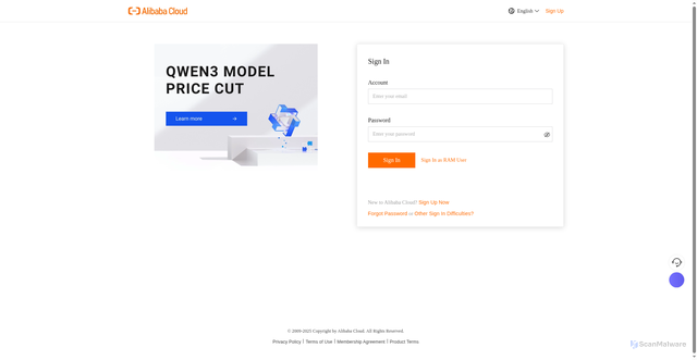 Security scan screenshot of https://fecs.console.alibabacloud.com/