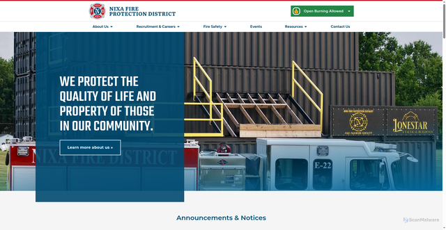Security scan screenshot of https://nixafire.gov/