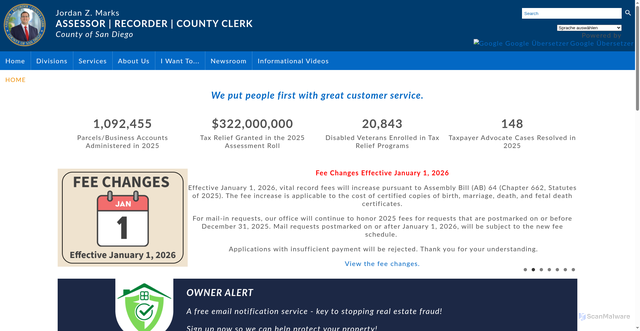Security scan screenshot of https://www.sdarcc.gov/