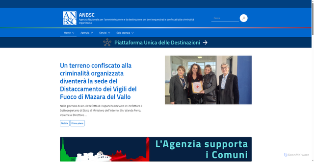 Security scan screenshot of https://benisequestraticonfiscati.it/