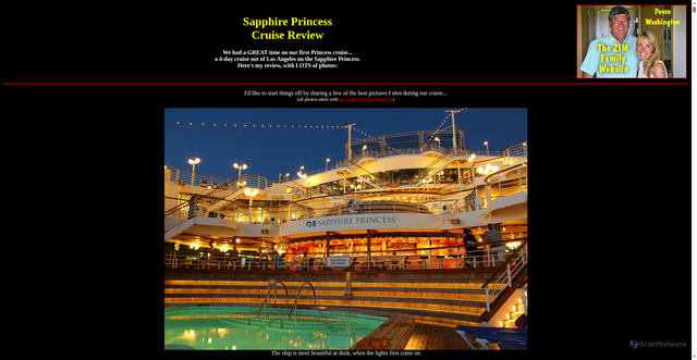 Security scan screenshot of https://jimzim.net/SapphirePrincess.html