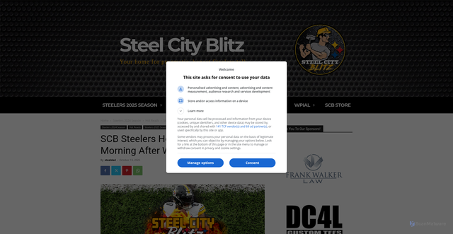 Security scan screenshot of https://steelcityblitz.com/scb-steelers-hot-reads-the-morning-after-week-six-2/