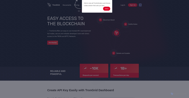 Security scan screenshot of https://trongrid.io
