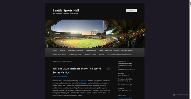 Security scan screenshot of https://www.seattlesportshell.com/tag/jorge-polanco/