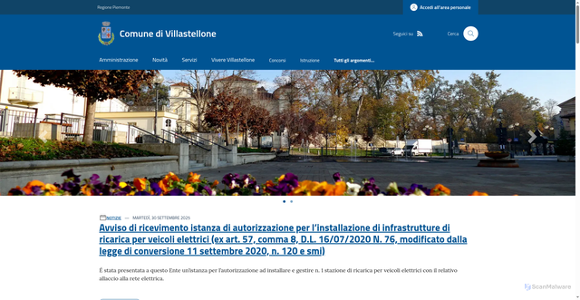 Security scan screenshot of https://www.comune.villastellone.to.it/