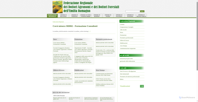 Security scan screenshot of https://www.agronomiforestali-rer.it/
