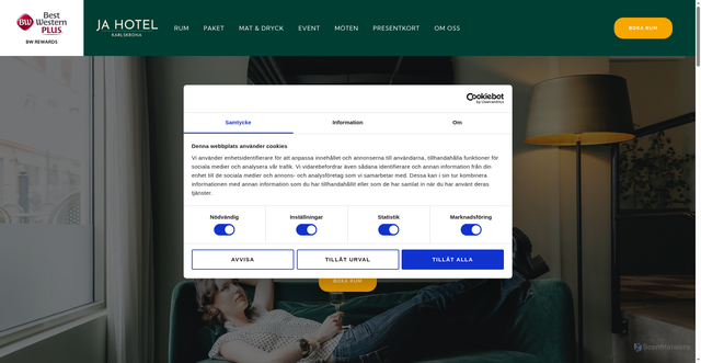 Security scan screenshot of https://jahotel.se