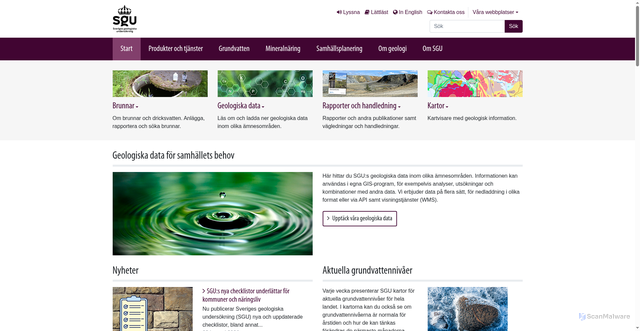 Security scan screenshot of https://www.sgu.se/