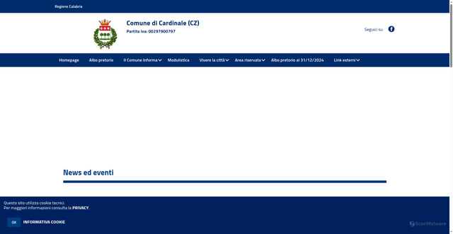 Security scan screenshot of https://www.comune.cardinale.cz.it/hh/index.php