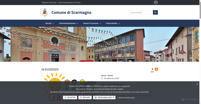 Security scan screenshot of https://www.comune.scarmagno.to.it/it-it/home