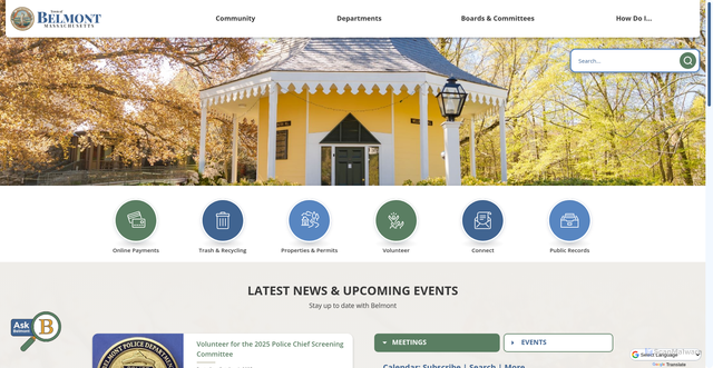 Security scan screenshot of https://belmont-ma.gov/