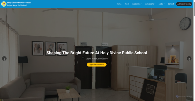 Security scan screenshot of http://holydivineschool.co.in/