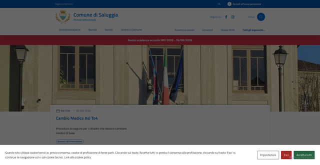 Security scan screenshot of https://www.comune.saluggia.vc.it