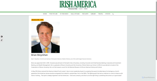 Security scan screenshot of https://www.irishamerica.com/honoree/brian-moynihan-2/