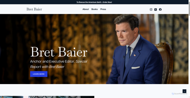 Security scan screenshot of https://www.bretbaier.com/
