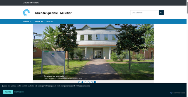 Security scan screenshot of https://www.aziendamillefiori.it/