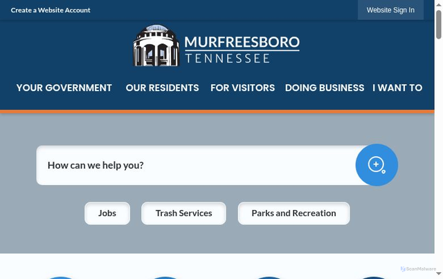 Security scan screenshot of https://www.murfreesborotn.gov/