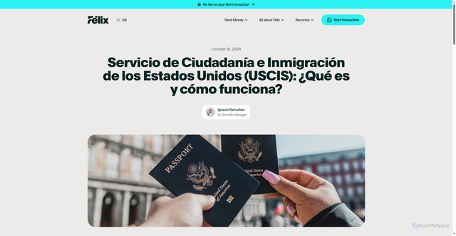 Security scan screenshot of https://www.felixpago.com/en/blog/servicio-de-ciudadania-e-inmigracion-de-los-estados-unidos-uscis-que-es-y-como-funciona