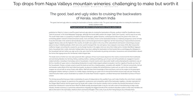 Security scan screenshot of https://sweetmusicgearsitus-raly23vq74.edgeone.app/17362-the-good-bad-and-ugly-sides-to-cruising-the-backwaters-of-kerala-southern-india.html