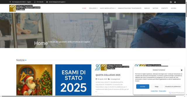 Security scan screenshot of https://www.geometricagliari.it/