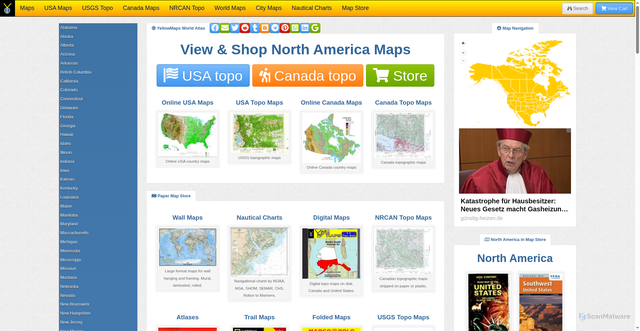 Security scan screenshot of https://yellowmaps.com
