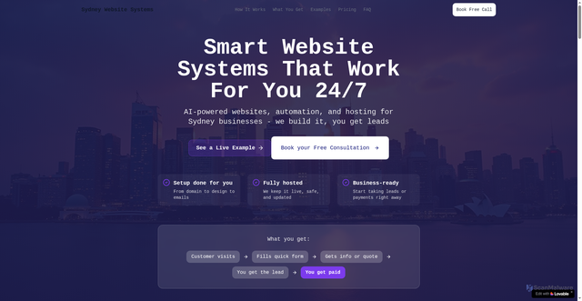 Security scan screenshot of https://sydneywebsitesystems.com/