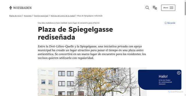 Security scan screenshot of https://www.wiesbaden.de/es/wirtschaft/citymanagement/aktuelles/Pariser-Platz