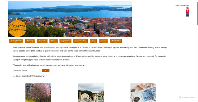 Security scan screenshot of https://www.croatiatraveller.com/