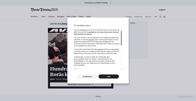 Security scan screenshot of https://bt.se