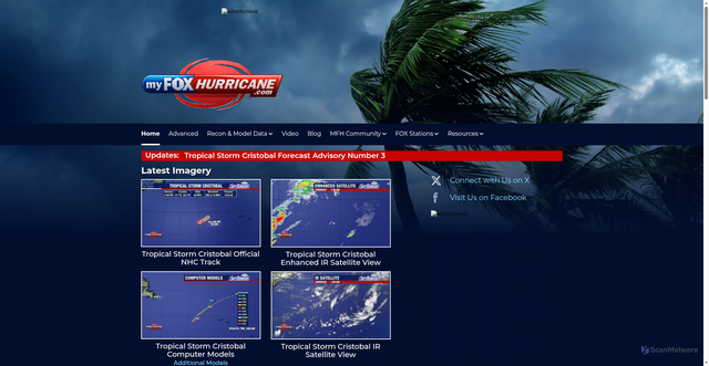 Security scan screenshot of https://www.myfoxhurricane.com/